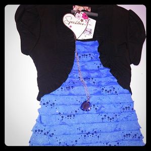 NWT Speechless Girl’s Dress, Black & Blue, Size 12